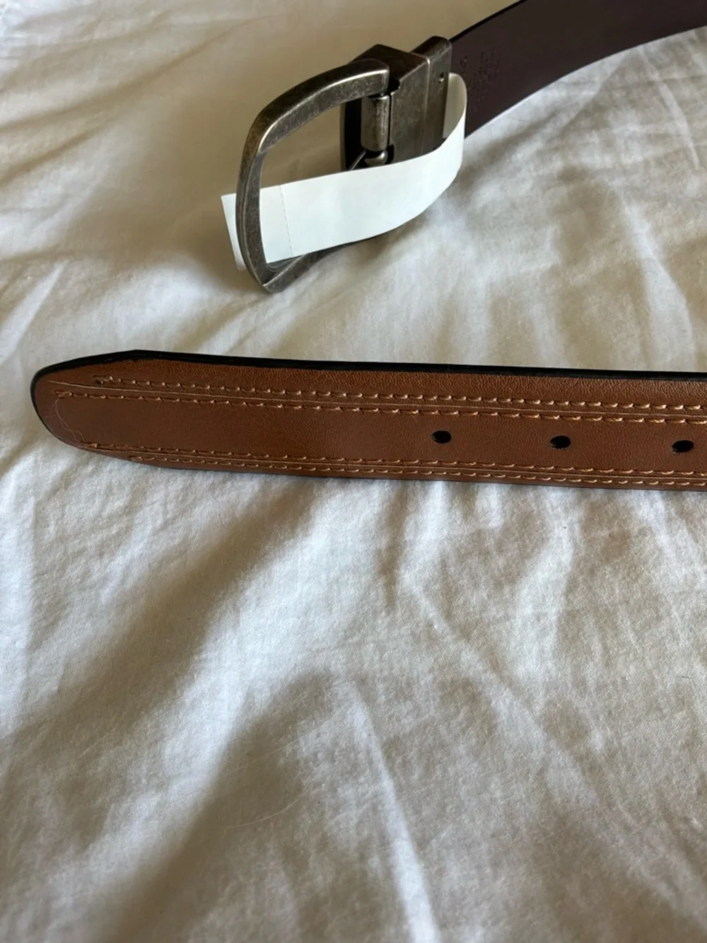 New NWT Columbia brown synthetic Leather Belt casual work utility basic XL 42/44